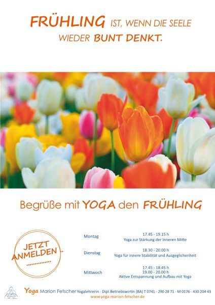 Yoga Marion Fetscher Rottweil Flyer Yoga Frühling 2024
Yogakurse Rottweil
Yoga Rottweil